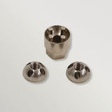 Silberner Spezialschrauben-Diebstahlschutz mit Buchsen und Kappen